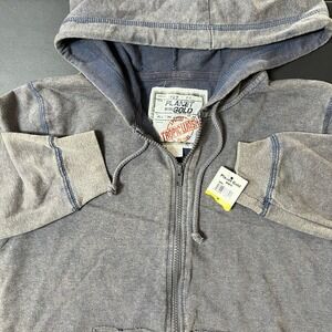 Vintage Plant Gold Hoodie Women's M‎ Blue Full Zip Sun Faded Grunge Y2K NWT
